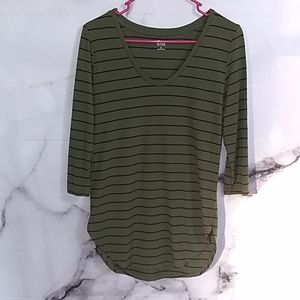 3/4 sleeve striped tunic